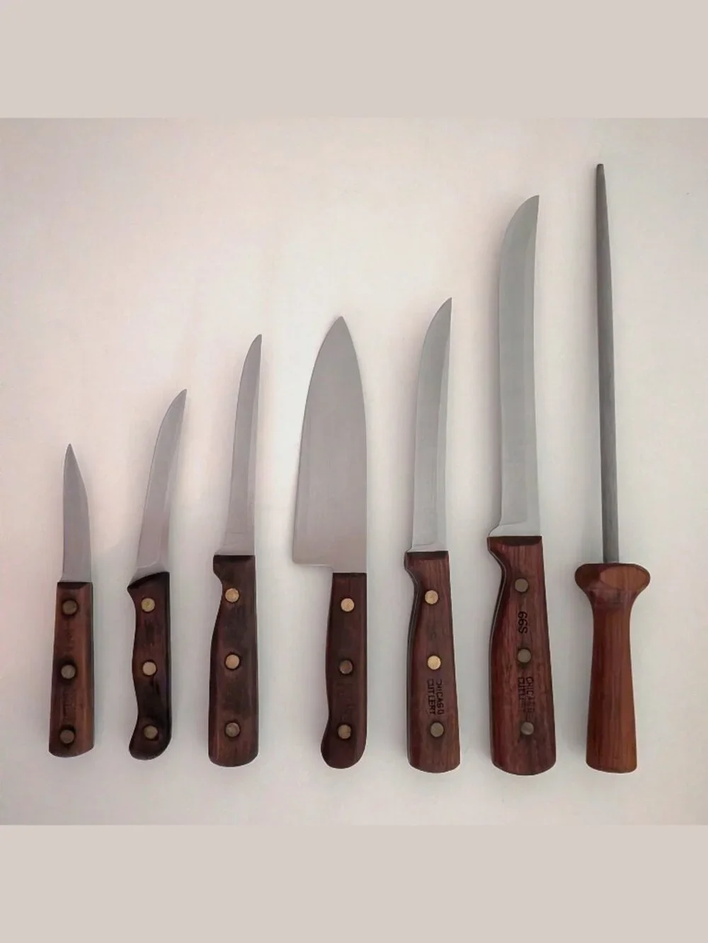 Vintage 1970s Chicago Cutlery Knife Set S-Series, 66S, 61S, 41S, 62S, 103S, 100S